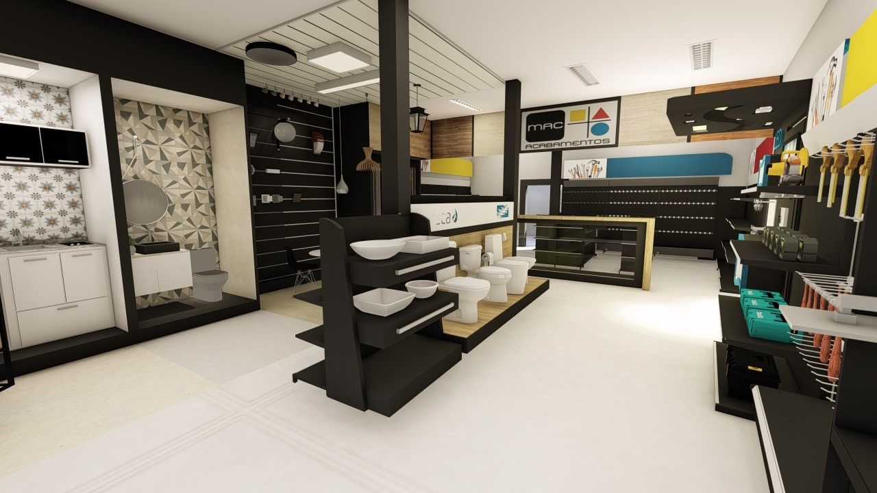 Setor de atendimento ao cliente com balcão renovado