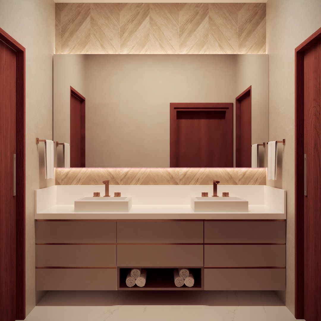 Banheiro completo com acesso à área externa